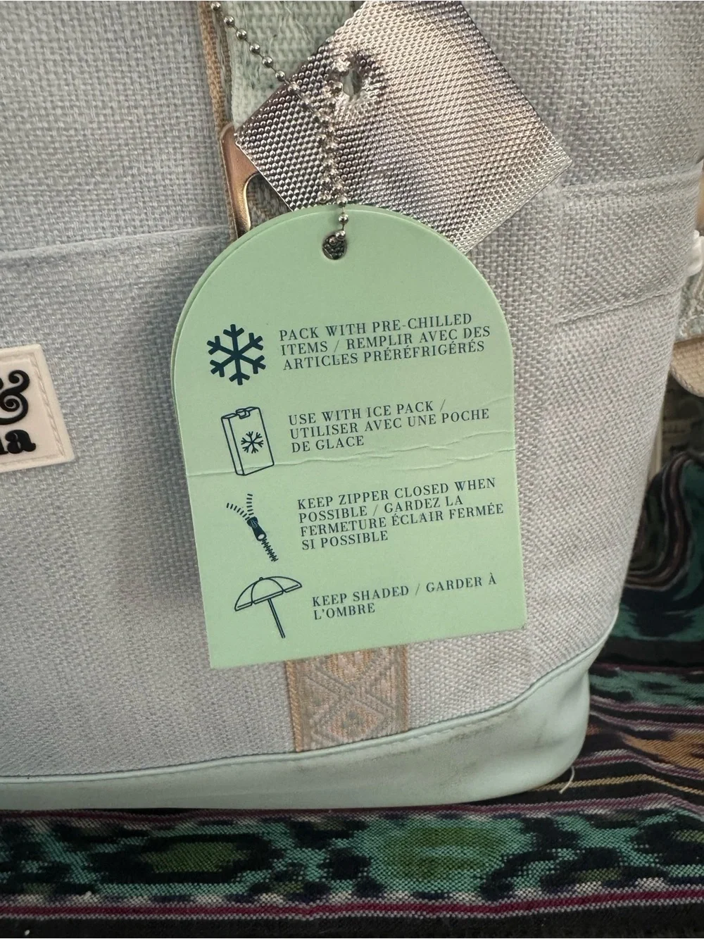 Mint Insulated Canvas Tote Ollie & Olivia
